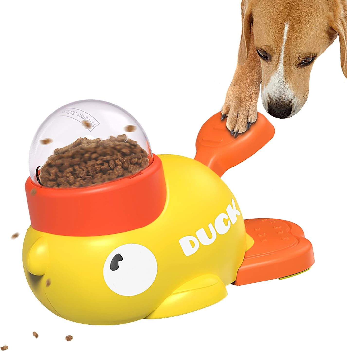 Interactive Dog Treat Dispenser Toy – Yellow Food Puzzle Slow Feeder