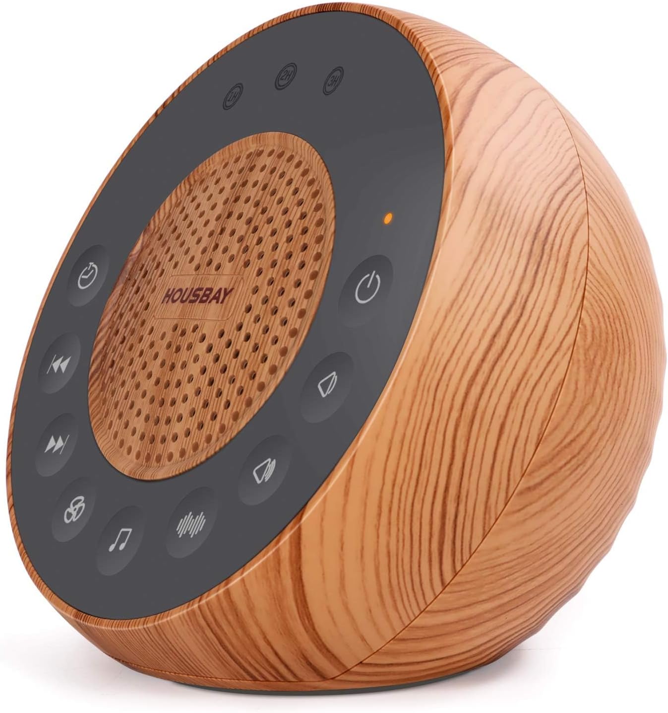 White Noise Machine – 31 Soothing Sounds, Timer & Adjustable Volume – Wood Grain