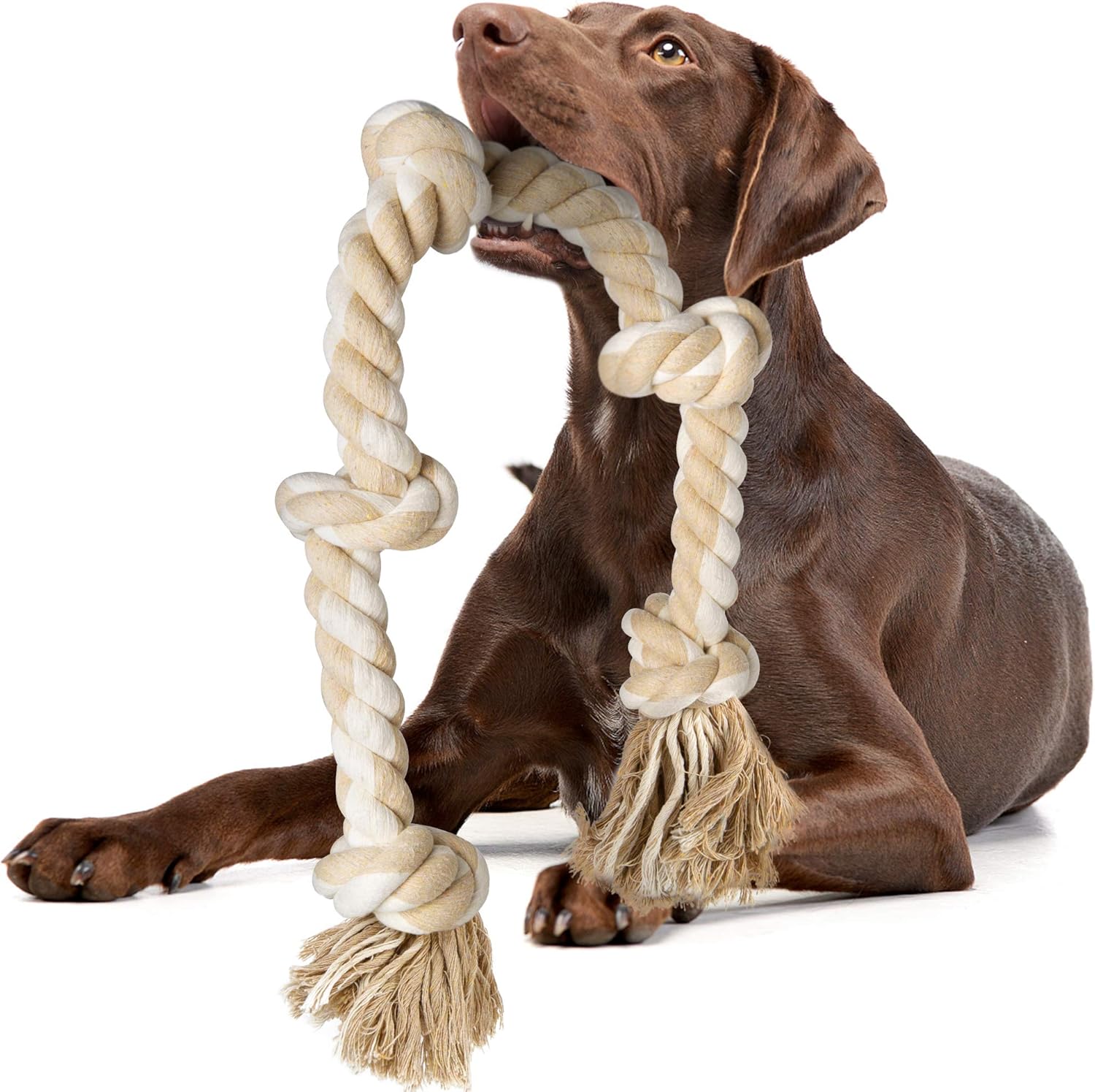3-Foot Tough Dog Rope Toy with 5 Knots – For Medium & Large Aggressive Chewers