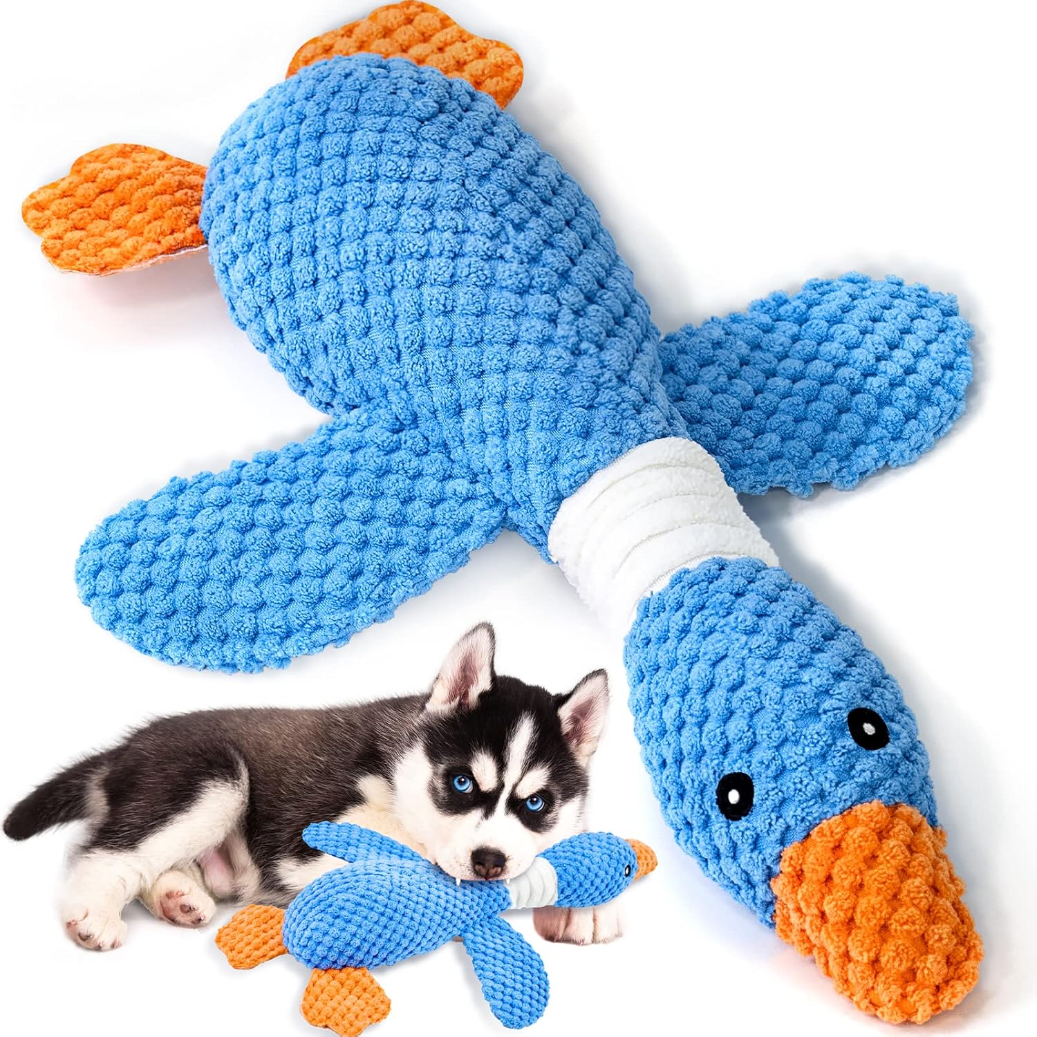Indestructible Goose-Shaped Dog Toys – Crinkle & Squeaky Plush for Aggressive Chewers