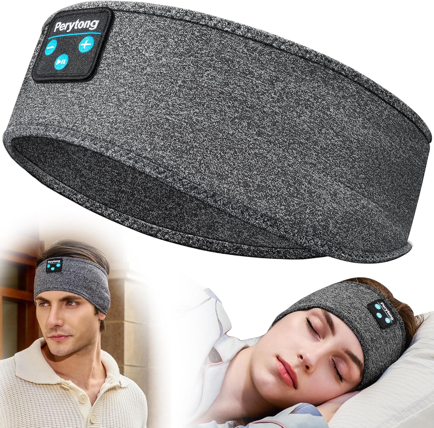 Bluetooth Sleeping Headphones Headband – Soft & Wireless for Sleep, Travel, Workout – Dark Gray